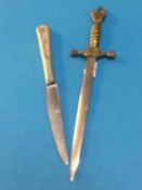 A Kriegsmarine letter opener, together with a butter knife