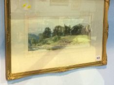 John Henry Mole (1814-1886), watercolour, signed, 'Finchale Abbey', 17 x 37cm