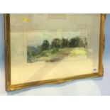 John Henry Mole (1814-1886), watercolour, signed, 'Finchale Abbey', 17 x 37cm