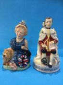 Two Peggy Davis figure groups, 'Edward and Wallis' and 'Britannia Thatcher'