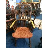 A Windsor stick back armchair