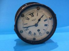 A Smiths eight day bulkhead clock