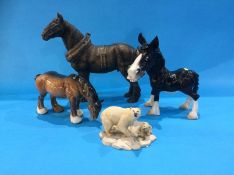 Beswick Shire horse, Border Fine Arts, polar bear etc.