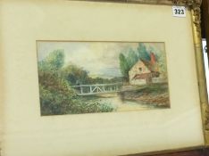 Watercolour, unsigned, 'Hollywell Dene' and a print, 13 x 26cm