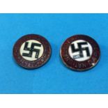 Two NSDAP enamelled buttons
