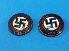 Two NSDAP enamelled buttons