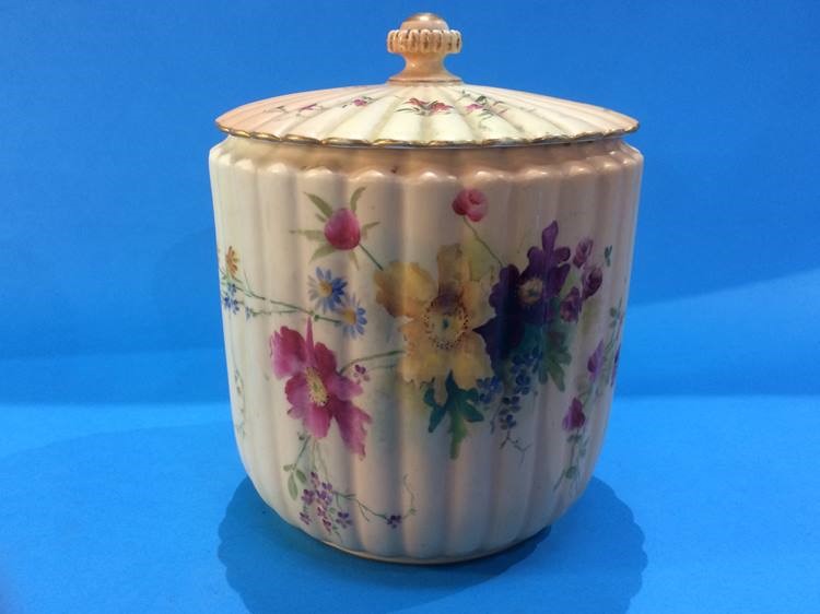 A Royal Worcester blush ivory lidded pot - Image 2 of 3