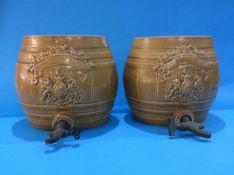 Pair of Stoneware decanters, in the form of barrels by Murray and Co. Glasgow