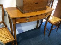 A reproduction mahogany Chapmans 'Siesta' two drawer side table, 86cm wide