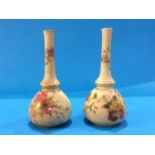 Near pair of Royal Worcester ivory vases