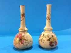 Near pair of Royal Worcester ivory vases
