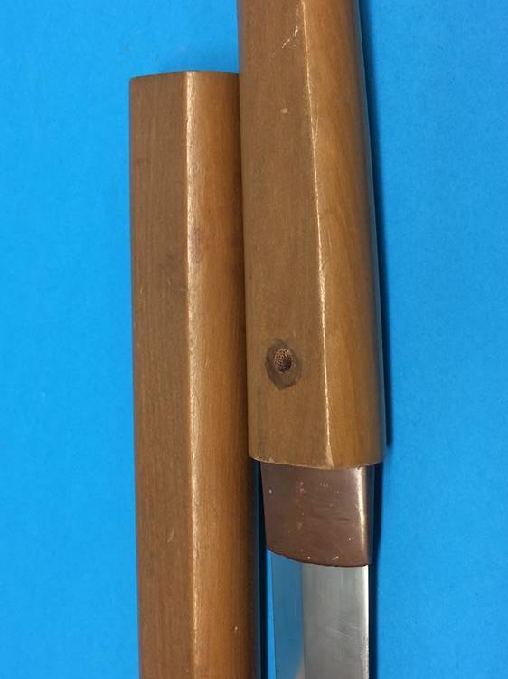 A Japanese wood mounted Wakizashi, length of blade 40.5cm - Image 7 of 8