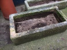 A rectangular limestone garden trough, 96 x 48cm