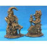 Pair of brass Punch and Judy door stops