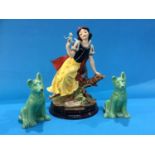 Figure, Snow White by Giuseppe Armani and two Sylvac dogs