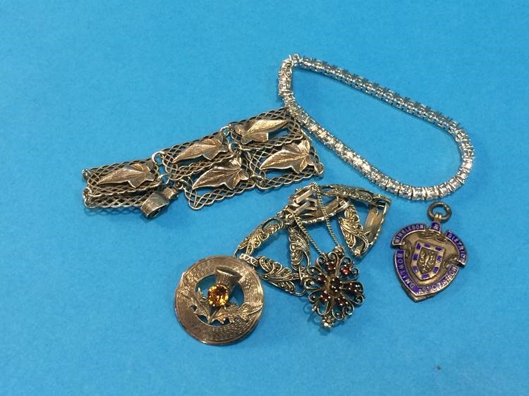 A Scottish silver brooch, a fob etc. - Image 2 of 4