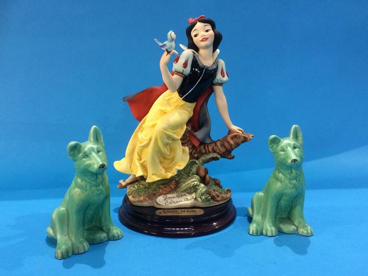 Figure, Snow White by Giuseppe Armani and two Sylvac dogs - Image 6 of 6