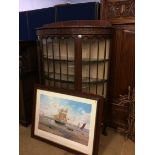 An Edwardian mahogany bow front display cabinet