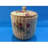 A Royal Worcester blush ivory lidded pot