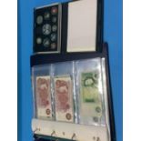 Assorted coins and notes