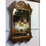 A walnut framed mirror, 75 x 47cm