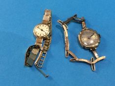 Two ladies 9ct gold wristwatches