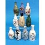 A collection of ten Japanese World War II military sake bottles