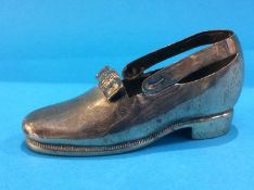 A silver shoe, John Grinell and Sons Limited, London, 1898