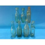 Seven glass bottles; Fenwick's Sunderland, Cameron West Hartlepool, Barrass and Walker Haswell Lane,