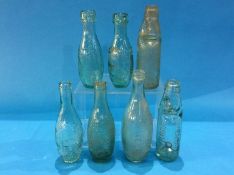 Seven glass bottles; Fenwick's Sunderland, Cameron West Hartlepool, Barrass and Walker Haswell Lane,