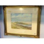 J. A. Currie, watercolour, signed, 'Dunstanburgh Castle Northumberland', 30 x 40cm