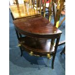 A George III mahogany corner washstand, 66cm wide