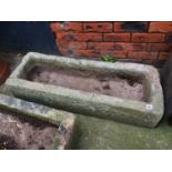 A rectangular limestone garden trough, 105 x 37cm