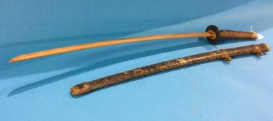 An Imperial Japanese naval sword, (Kai Gunto) (wooden blade), with Tsunagi, with good quality mounts