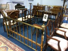 An Edwardian brass double bed