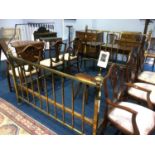 An Edwardian brass double bed