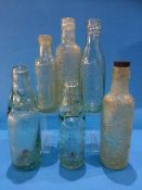 Six glass bottles; Pickering Sunderland, Lamb and Son Hetton, Watson, Hedley and Galbraith Langley