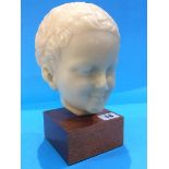 A reproduction of a Roman bust study of a boy
