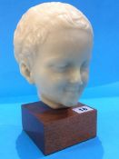 A reproduction of a Roman bust study of a boy