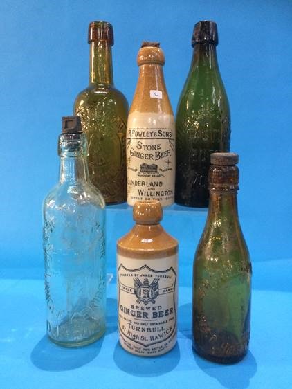 Four glass bottles; Jessop and Forster Durham, Cameron West Hartlepool, Nimmo and Son Castle Eden, - Image 2 of 2