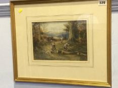 In the manner of William Manners (1865 - 1940), watercolour, unsigned, 'Children collecting