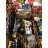 Two boxes, including Airfix kits etc.