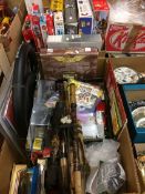 Two boxes, including Airfix kits etc.