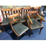 A set of 19th century mahogany dining chairs, comprising five single and one carver