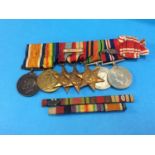 World War I pair of medals to Captain J. E. Measham, mounted with a group of World War II medals,