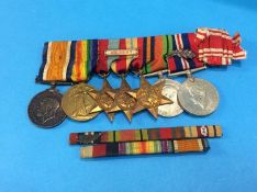 World War I pair of medals to Captain J. E. Measham, mounted with a group of World War II medals,