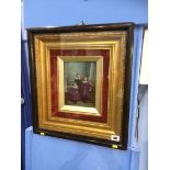 A gilt framed and cased portrait of three children