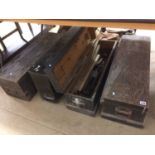 Four carpenters tool boxes