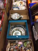 Four boxes of assorted china