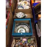 Four boxes of assorted china